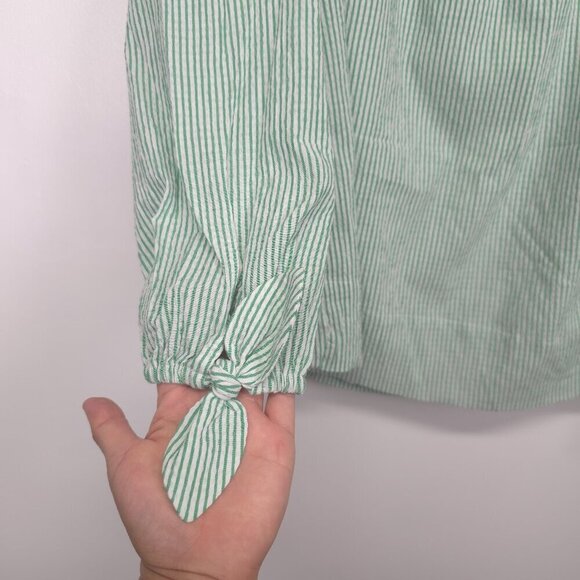 Lilly Pulitzer Top Jamielynn Off-The-Shoulder Green Stripe Top XL - Picture 11 of 13
